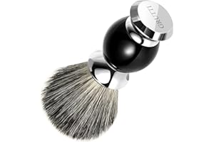 GRUTTI Brocha de Afeitar Hombre en Nylon que Imita al Tejón - Suavidad para la Piel, Sin Olores & Fácil de Limpiar