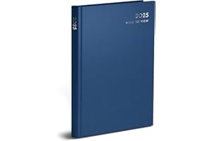VIVAAS 2025 Diary A4 | A5 | A6 Diary Page A Day Desk And Week To View Diary Hard Backed Diaries Organiser For Student, Teacher, Home, Office, Business Year Planner (A5 Week To View, Blue)
