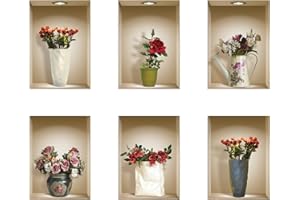 The Nisha Art Adesivi 3D Magici da Muro in Vinile Sticker Decalcomania Fai-da-Te, Set da 6, Il set romantico