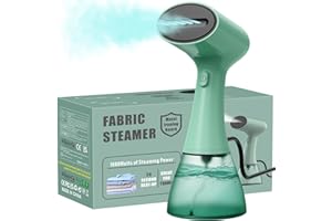 OLAYMEY Steamer żelazko parowe podróżne, 1800 W, 30 g/min, żelazko parowe, 400 ml, przenośne żelazko podróżne, szybkie nagrzewanie 20 s, ręczna parownica, szczotka parowa do ubrań, T202, zielona