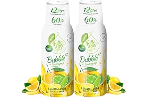 FruttaMax Sirop de Citron et Citron Vert Sans Sucre – 60% de Fruit Réel | Sirop à Faible Teneur en Calories pour Sodas, Cocktails & Desserts – 2 x 500 ml