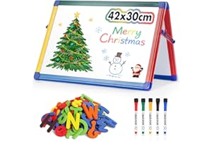 ‎S SWANCROWN Swansea Magnettafel Kinder, Klappbar Whiteboard, A3, Doppelseitig mit Buchstaben- und Zahlenmagneten, 42 x 30 cm
