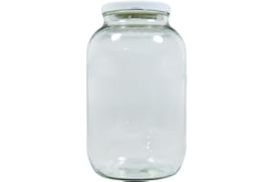 MIKKEN Viva Haushaltswaren XL Einmachglas 3400ml mit Schraubverschluss Weiss, Vorratsglas Glasdose inkl. Beschriftungsetikett