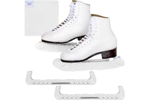 CRS Cross Skate Guards, Soakers and Towel Gift Set - Ice Skating Guards and Soft Skate Blade Covers for Figure Skating or Hockey (Waltz White, Large)