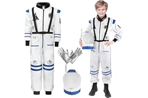 INNOCHEER Astronaut Kostüm Kinder mit Helm, Astronauten Kostüm für Kinder, Karneval Kostüm für Kinder, Faschingskostüme für Kinder Jungen Mädchen vorspielen Rolle spielen Verkleidung