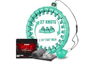 K-MART Smart Weighted Hula Hoop, Adjustable Hula Hoop, 27 Knots, Green