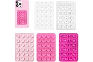 Vilbocr 5PCS Silicone Suction Phone Case Mount,Silicone Phone Suction Pad,Non Slip Suction Cup Phone Mount,sticky phone case for Walls, glass, tiles(White, pink)