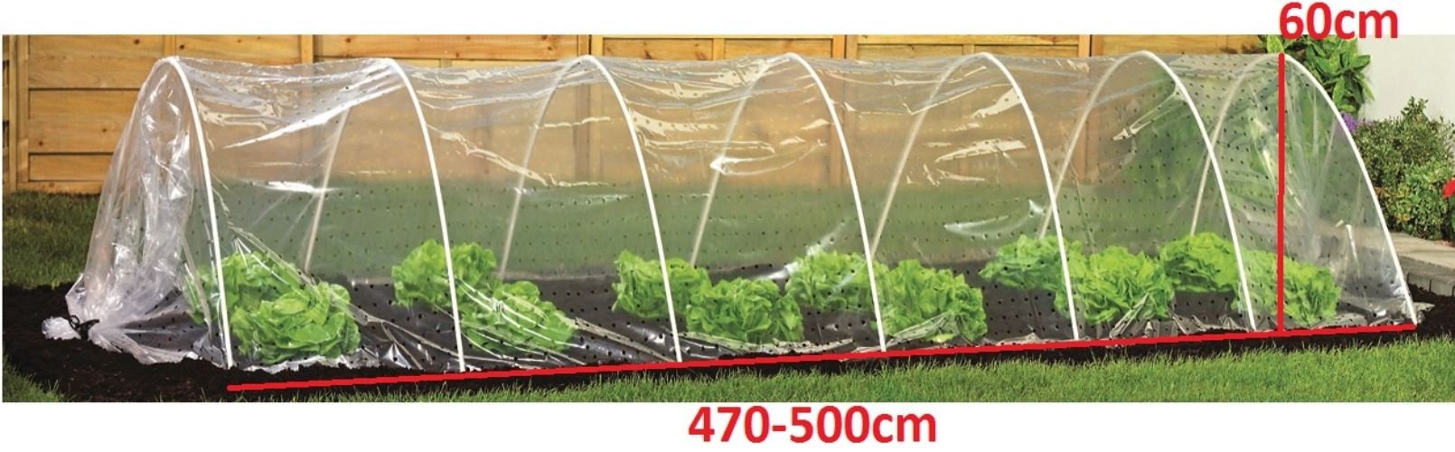 1x 5 Metre Clear Vegetable Fruit Polytunnel Grow Tunnel Steel Frame