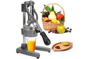 LiyuanQ Manual Fruit Juicer, Citrus Press, Hand Press Juicer, Citrus Juicer, Juice Squeezer, For Various Commercial and Family Gatherings, For Orange Lemon Dragon Fruit Pomegranate Watermelon Grey