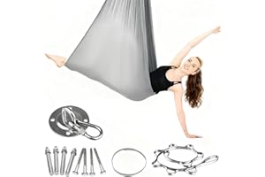 KKSJK Aerial Yoga Hängematte Set, Aerial Yoga Swing Hängematte, Schaukel Nestschaukel, Hammock Swing für Indoor Outdoor, 200KG Max. Tragfähigkeit, Inkl. Kompletter Installationshardware