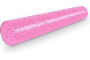 ‎PROSOURCE ProsourceFit High Density Foam Rollers 36 - inches long,Firm Full Body Athletic Massage Tool for Back Stretching, Yoga, Pilates, Post Workout Muscle Recuperation, Pink