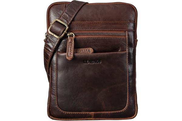 LEABAGS Sac bandoulière en cuir pour hommes et femmes | Sac messager avec bandoulière | Sac à bandoulière | Sac de travail | Sac de transport | Sac à main | Cuir véritable | Saddle Horse