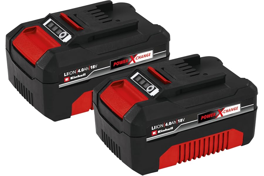 Einhell Batería, Rojo, Negro, 2 x 4,0 Ah Akku / 900 W