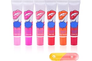 UYDF 6 Colori Facile Staccare Lucidalabbra Rossetto a Lunga Durata e Tenuta Lip Gloss Peel Off Lipstick Stain Set Lipsticks Impermeabile Lip Tint Long Lasting Opaco per Donna Labbra Cosmetico Trucco