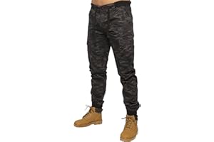 ZE ENZO Enzo Mens Military Combat Joggers Trousers Camouflage Cargo Camo Work Pants