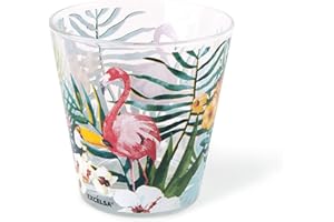 Excelsa Tropical - Juego de 6 vasos de agua, cristal, decoración tropical