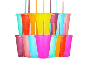 Yisituo 16 Oz Plastic Cups (15, Farbenfroh)