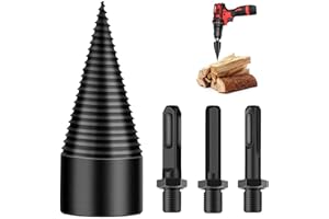 SUNSHINE SMILE Śruba do łuparki do drewna, 32 mm, wiertło do łupania drewna, wiertło spiralne, łuparka stożkowa do użytku domowego, zestaw wierteł do drewna opałowego, elektryczna łuparka do drewna opałowego