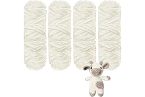 YCFAN Crochet Yarn Chunky Yarn for Crochet Chunky Wool for Knitting 100g Balls x 4 Chenille Yarn Wool for Crochet Kits for Beginners Adults for Handmade Crafts Hats Blankets Scarves（White-4pcs-400g）