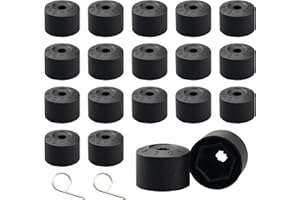 ZIGefofo Radschraubenkappen 19mm Schwarz, 20 Stück Radschrauben Kappen mit Werkzeug Radmuttern Abdeckung Radbolzen Kunststoff Radmutternkappen Schraubenkappen für Auto Radkappen