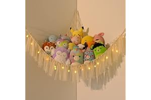 VISATOR Spielzeug Aufbewahrung Kuscheltier Aufbewahrung Netz Hängend Spielzeug Organizer Kinderzimmer Stofftier Aufbewahrung Spielzeug Hängematte für Kuscheltiere Teddy Eckspielzeug Netz für Schlafzimmer