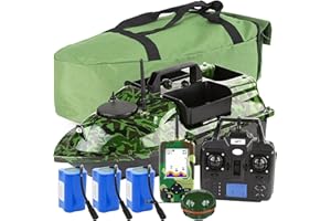 DARZYS Feeding boat fishing carp with fishing finder, intelligent bait boat with GPS remote control, LCD screen, portable fish finder 125 kHz sonar frequency 328 ft detection sonar sensor