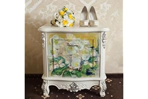 ChicSkin Art Decoupage Decor Tissue Paper for Nightstand Decoration, Decorative Oil Painting Art Tissue Decoupage Furniture Decoration, Bloom Magnolia Art Paper Crafts for Furniture 42X50CM