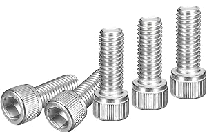 DTGN 3/8-16x1" Socket Head Cap Screws Bolts, 10Pcs 304 Stainless Steel 18-8, Machine Hex Socket Screw, Hex Drive, Bright Finish, UNC Coarse Thread Fully Threaded