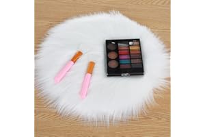 Sibba Sztuczne futro, puszysty dywanik, podkładka na krzesło, 30 cm, mała okrągła nakładka na siedzisko, mata dywanowa, miękkie siedzisko, kanapę, do salonu, fotografia, tło, rzemiosło, kolor biały