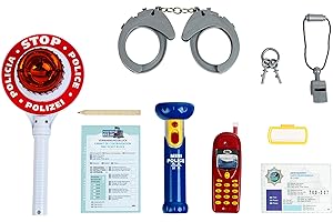 Theo Klein 8850 Unidad de policía Ben & Sam de 10 Piezas, Incluye Linterna a Pilas y señalizador con luz, Medidas del Embalaje 40 cm x 32 cm x 4.5, Juguete para niños a Partir de 3 años