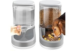 OBOVO Abreuvoir automatique de nourriture et d'eau pour chat - 3,8 litres - Distributeur automatique de nourriture et d'eau - Pour animaux de compagnie de petite, moyenne et grande taille