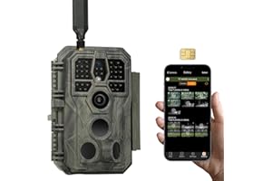 GardePro X50 Câmaras de Caça 4G LTE con App y Tarjeta SIM, 32MP 1296P H.265 Vidéo, Camara Fototrampeo con Alcance de Visión Nocturna de 30m y 0,1s Tiempo de Activación, LED IR No-Glow