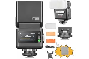 Godox iT32 TTL Camera Flash & X5 F Wireless Flash Trigger 2.4GHz HSS 1/8000s GN18 with Magnetic Diffuser for Fuji Cameras