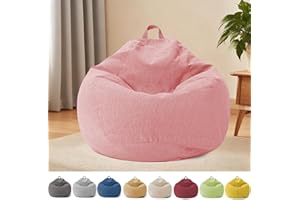YushengTai Puff Salon Adulto, Puff Gamer XL, Bean Bag con Asa, Solo Funda (Sin Relleno), 100 x 120 cm, para Dormitorio, Oficina, Salón, Terraza