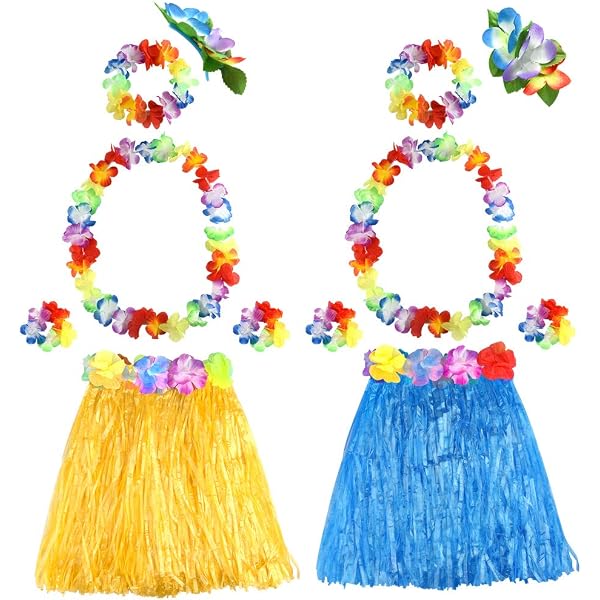 Lot De 12 Colliers De Fleurs Hawaïens - Multicolore - Pour Fêtes, Plage, Mariage - Circonférence 96cm