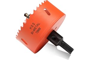 ITOOLFIRM Scie-cloche 78 mm pour bois et métal, coupe-trou circulaire bimétallique avec profondeur de coupe de 35 mm pour acier, fonte, aluminium, contreplaqué, acrylique, PVC/UPVC