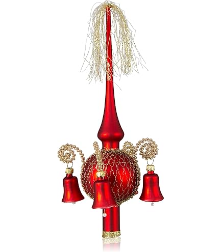 Lauschaer Glaskunst-Christbaumspitzen Christbaumspitze Old Germany-Trio (Rot