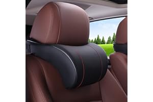KXXK Auto Nackenkissen | Auto Kopfstütze Kissen Memory Foam | PU Leder Auto Auto Nackenkissen Memory Foam Kissen Nackenstütze Autositz Nackenkissen Zum Fahren, Komfortabel, Atmungsaktiv