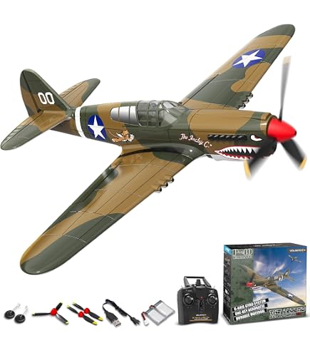 DEERC Avion RC BF-109 – 3 Canaux Avec Gyroscope, 2 Batteries, Facile Pour Débutants
