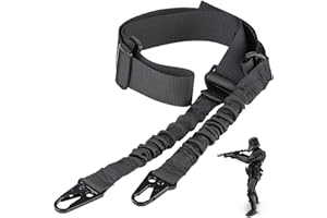 ZONSUSE 2 Punto Cabestrillo Eslinga de Arma táctica buttstock Sling Correa de sujeción Gunstock Eslinga de Airsoft Correa del Rifle Eslinga de Escopeta Rifle Sling Portafusiles para Pistola