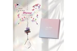VEROOLA Mama Geschenke für Mütter Tag, Beste Mama Geburtstag Geschenke von Tochter Sohn - Schmetterling Kristall Sonnenfänger, Einzigartige Weihnachten Mutter,Stil A