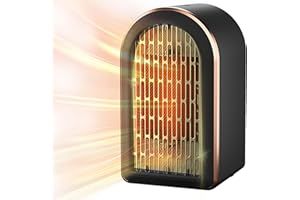 LMAZG Electric Fan Heater, 1200W Portable Heater with 2 Heat Settings and Thermostat and Dump and Overheat Protection, Low Energy Space Heater for Office Home Bedroom