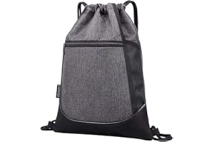 LIVACASA Turnbeutel Wasserdicht Sportbeutel Hipster mit Reißverschluß Innentasche Außentasche Gym Bag Hipster Verstellbar Tunnelzug Rucksack Beutel Damen Herren