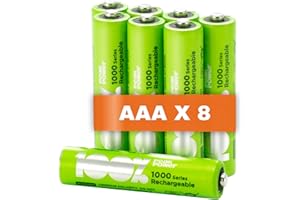 100% PeakPower Akku AAA | 8 Stück aufladbare Batterien AAA NiMH 1,2 Volt (1,2V) optimierte Kapazität, geringe Selbstentladung, vorgeladen (AAA Akkus wiederaufladbar x8)