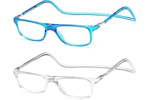 NEW VISION 2 Pack Occhiali Da Lettura con Calamita, Occhiali con Calamita Da Vista NV2904, Occhiali Calamitati Da Collo, Occhiali Lettura Calamita per Uomo e Donna (Tb, 2, x)