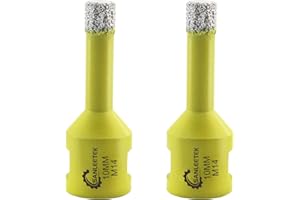 Foret Diamant Carrelage 2pcs 10mm SANLEETEK Brasé Sous Vide Scie Cloche Diamant pour Céramique Porcelaine Marbre Granit Perçage à Sec M14 Filetage