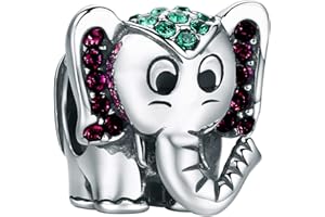 YOUFENG JEWELLERY Lucky Elephant Charm Fit for Pandora Charms Bracelet Cute Animals Enamel Charms Birthday Gifts