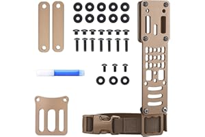 Zhongren Metal Modular Holster Adaptor Universal Expansion Board Adjustable Multi-Angle Hole Tactical Sinking Holster Drop Leg Hanging Plate Compatible Safariland QLS, G-Code, Blackhawk Models