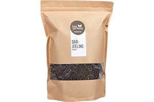 TEE VERLIEBT FRUTEG Darjeeling First Flush 1000 G | Loser Darjeeling Tea TGFOP1 z Indii | Łagodny aromatyczny wiosna zbieranie - z delikatnymi ulotkami do herbaty | Orange Peke Black Tea Loose 1 kg