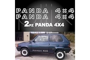 PUMU Adesivi Panda 4x4 Stickers Tuning Logo Fiat Stemma Sisley Fuoristrada (Bianco)